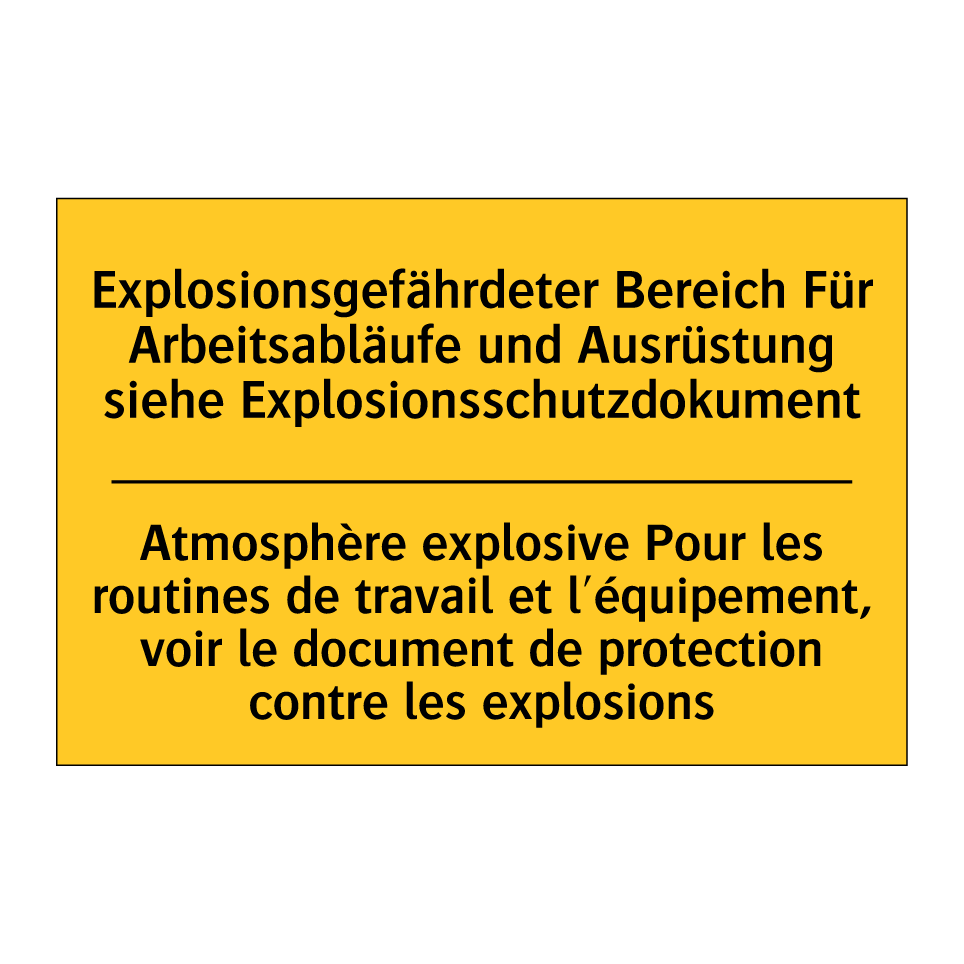 Explosionsgefährdeter Bereich  /.../ - Atmosphère explosive Pour les  /.../