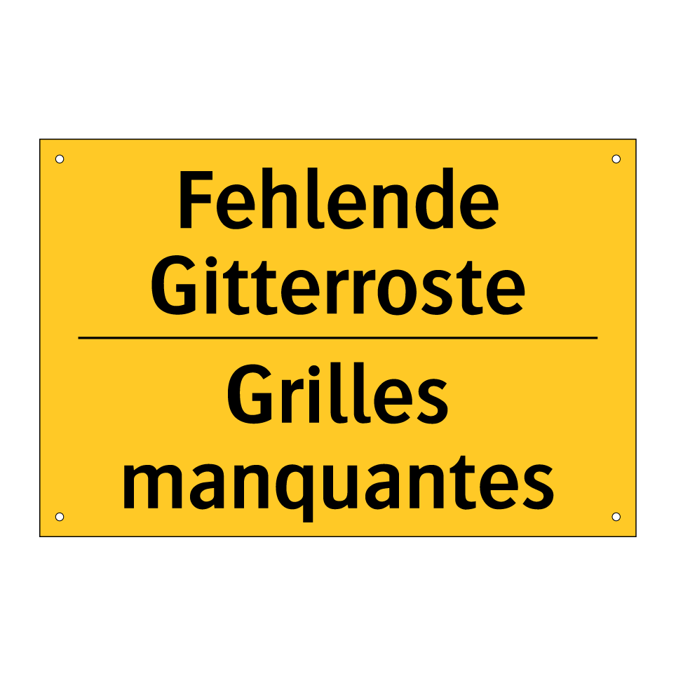 Fehlende Gitterroste - Grilles manquantes