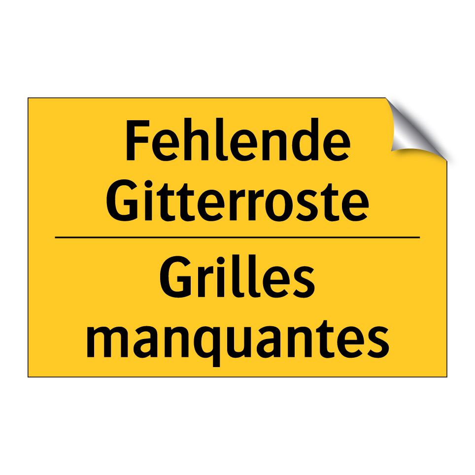 Fehlende Gitterroste - Grilles manquantes