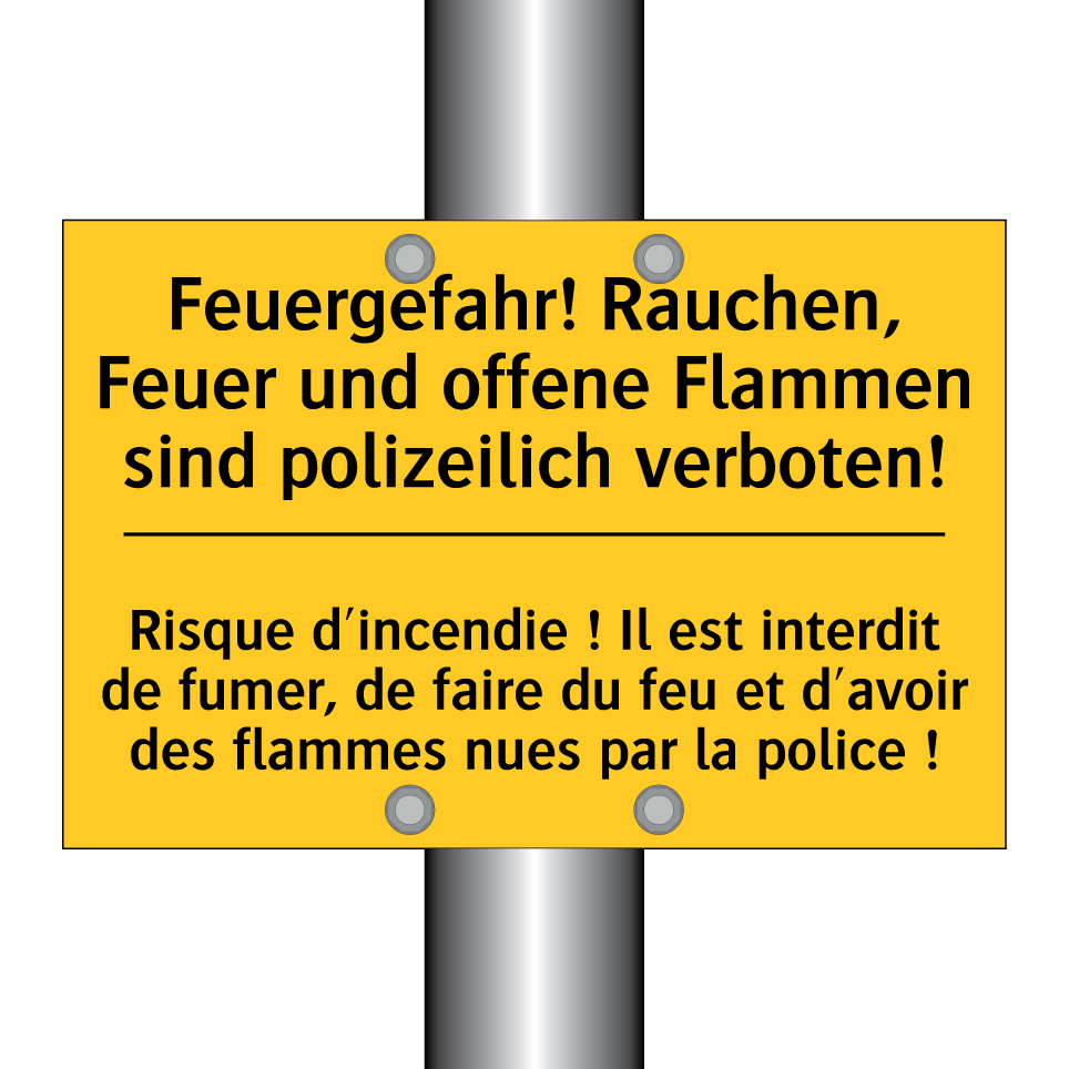 Feuergefahr! Rauchen, Feuer und  /.../ - Risque d'incendie ! Il est interdit  /.../