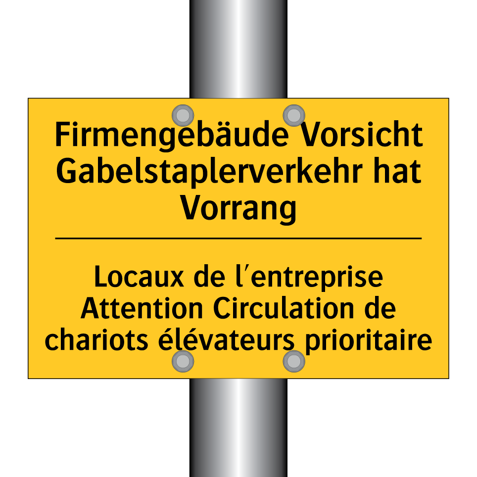 Firmengebäude Vorsicht Gabelstaplerverkehr  /.../ - Locaux de l'entreprise Attention  /.../
