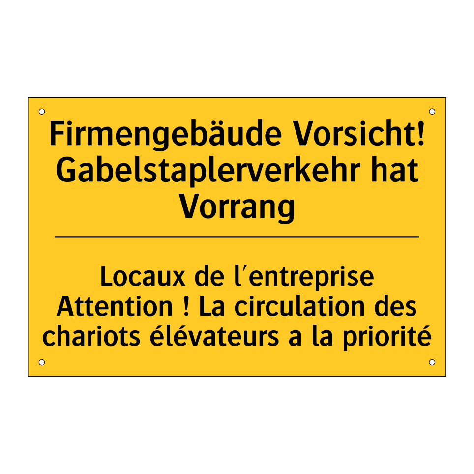 Firmengebäude Vorsicht! Gabelstaplerverkehr  /.../ - Locaux de l'entreprise Attention  /.../