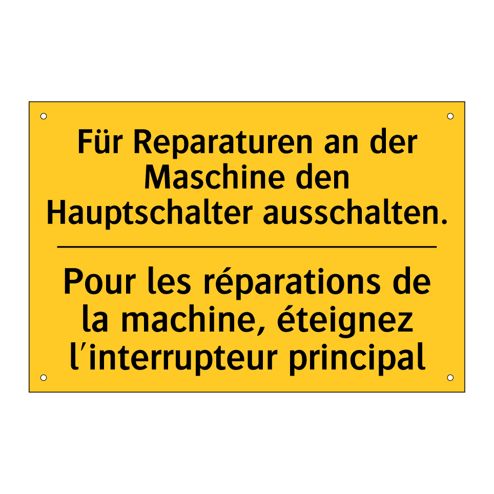 Für Reparaturen an der Maschine  /.../ - Pour les réparations de la machine,  /.../