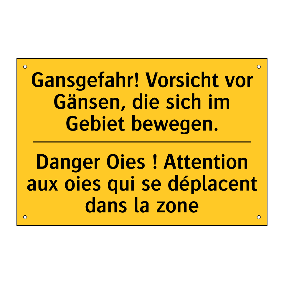 Gansgefahr! Vorsicht vor Gänsen,  /.../ - Danger Oies ! Attention aux oies  /.../