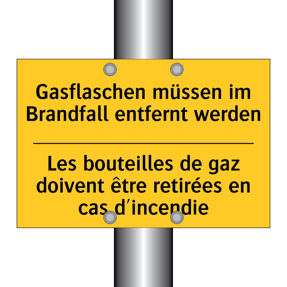 Gasflaschen müssen im Brandfall  /.../ - Les bouteilles de gaz doivent  /.../