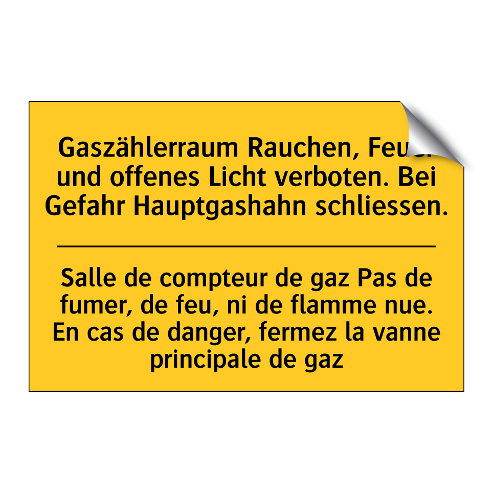 Gaszählerraum Rauchen, Feuer und  /.../ - Salle de compteur de gaz Pas de  /.../