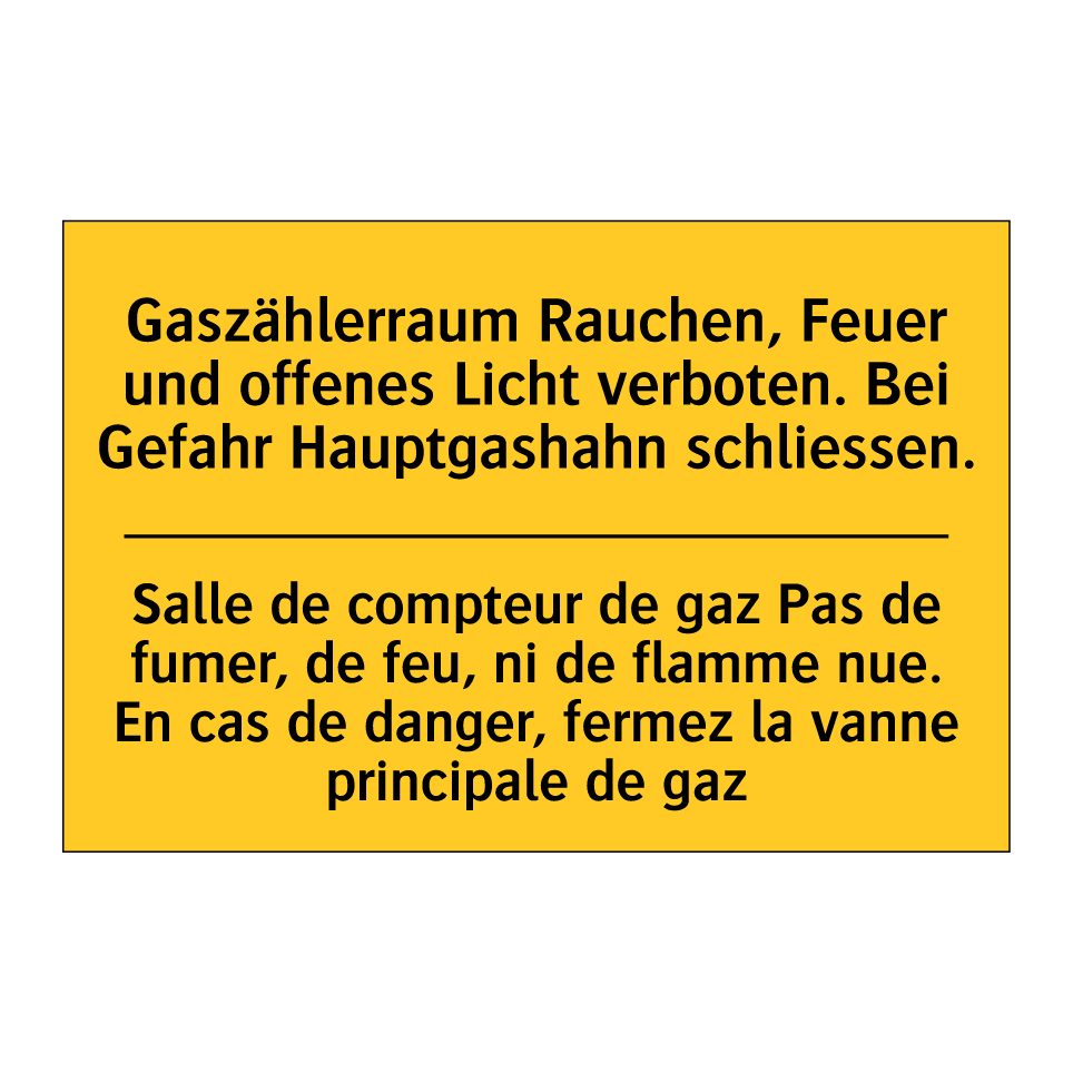 Gaszählerraum Rauchen, Feuer und  /.../ - Salle de compteur de gaz Pas de  /.../