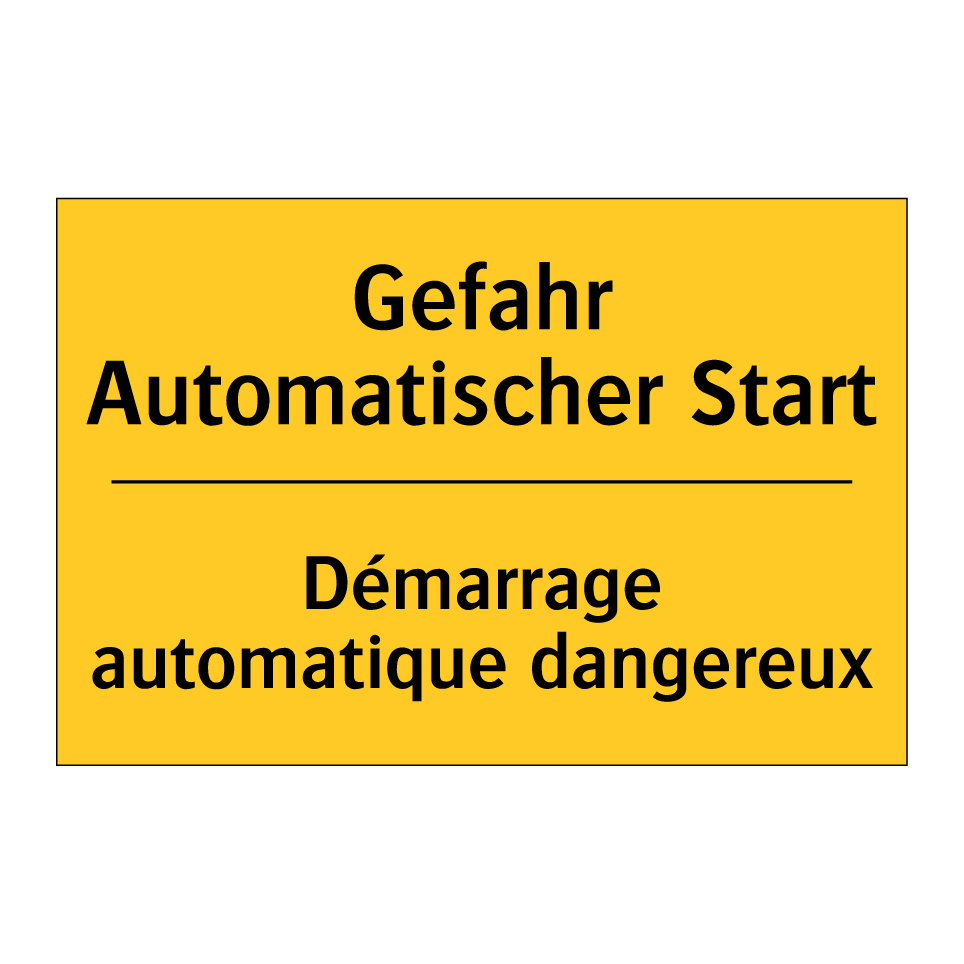 Gefahr Automatischer Start - Démarrage automatique dangereux /.../