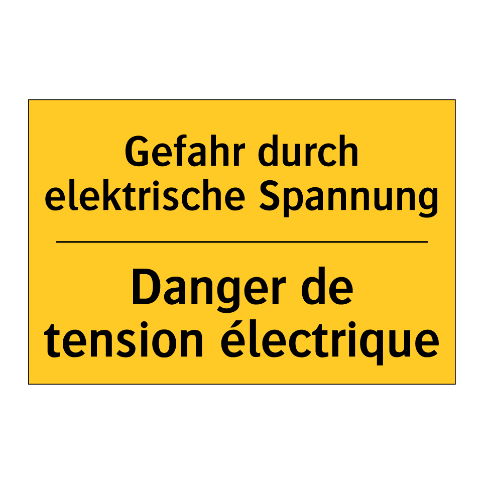 Gefahr durch elektrische Spannung /.../ - Danger de tension électrique