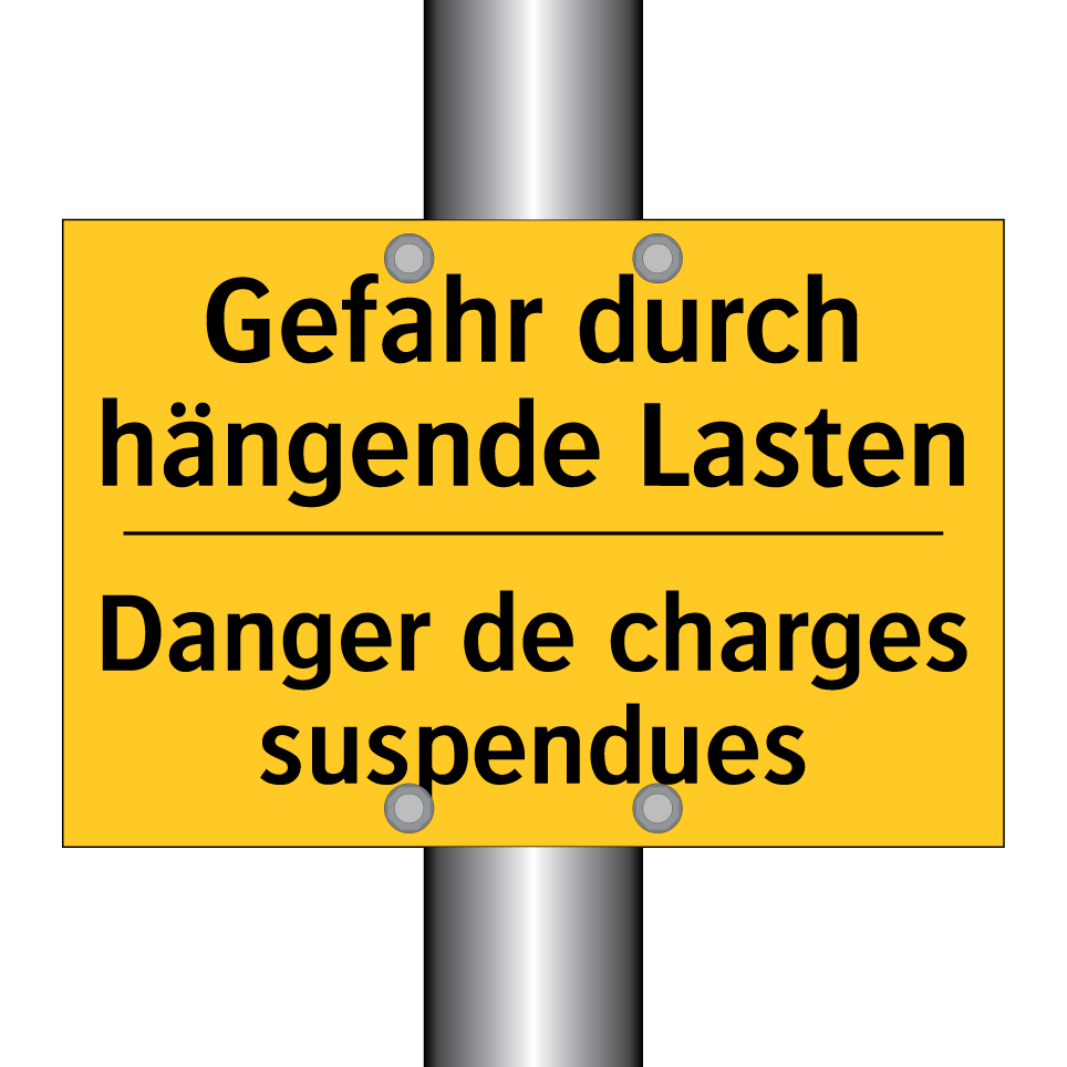 Gefahr durch hängende Lasten - Danger de charges suspendues
