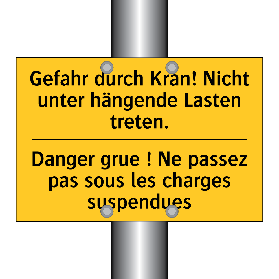 Gefahr durch Kran! Nicht unter  /.../ - Danger grue ! Ne passez pas sous  /.../