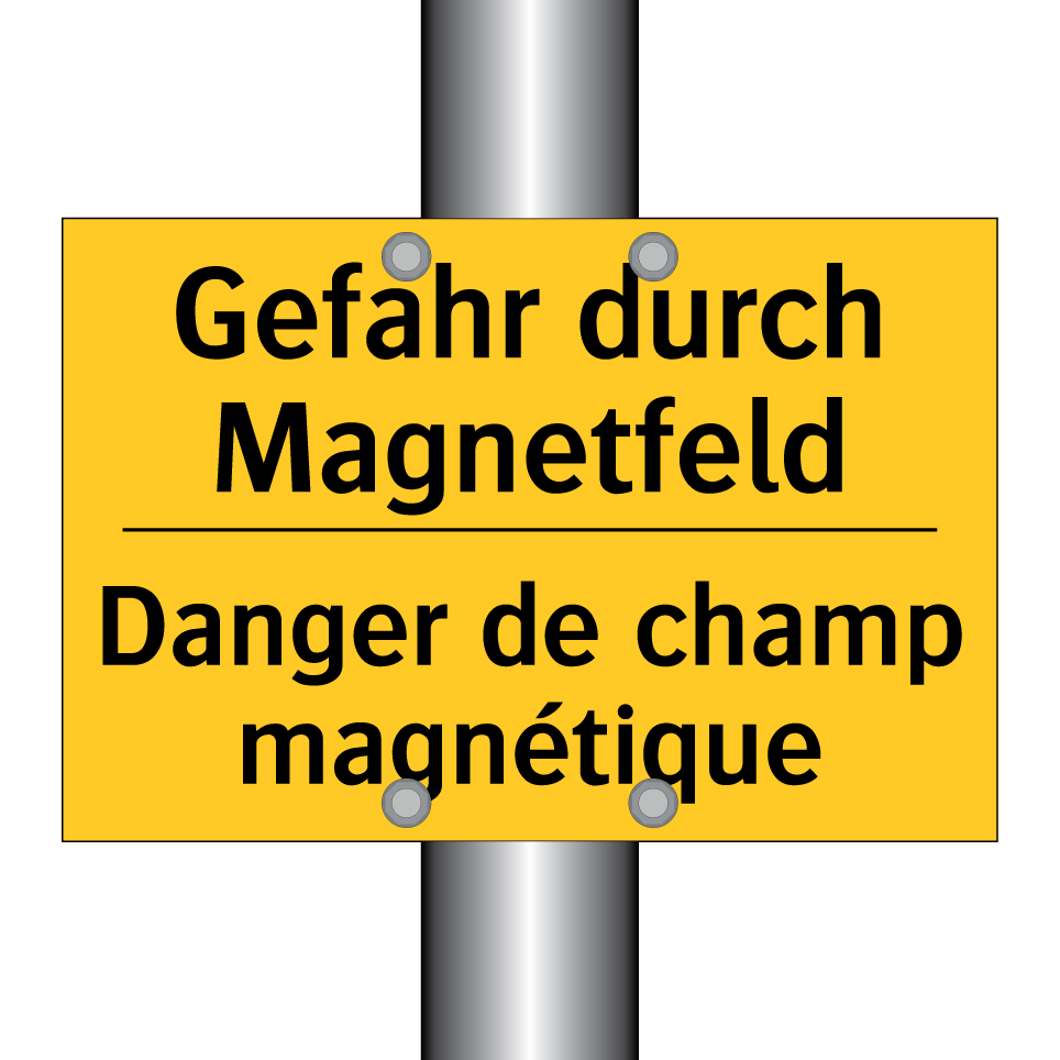Gefahr durch Magnetfeld - Danger de champ magnétique