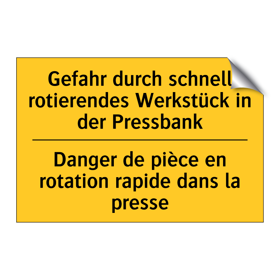 Gefahr durch schnell rotierendes  /.../ - Danger de pièce en rotation rapide  /.../