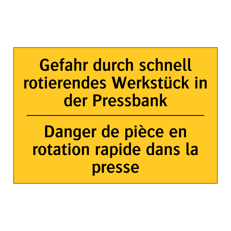 Gefahr durch schnell rotierendes  /.../ - Danger de pièce en rotation rapide  /.../