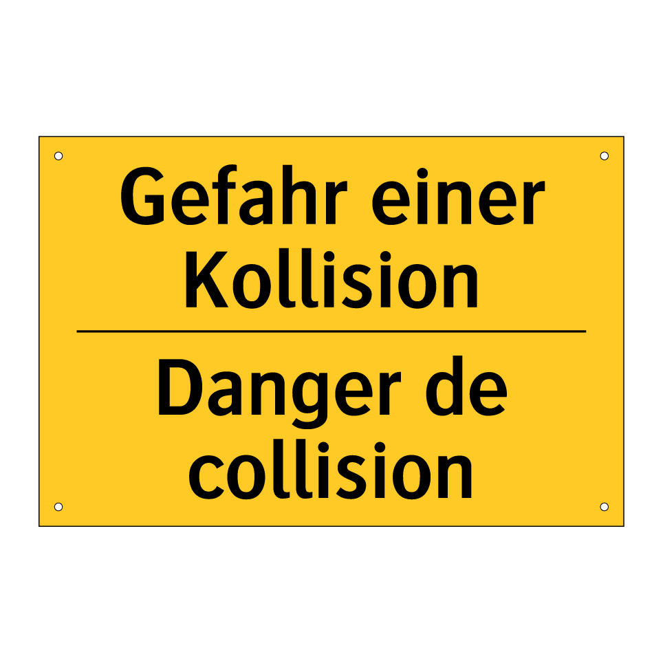 Gefahr einer Kollision - Danger de collision