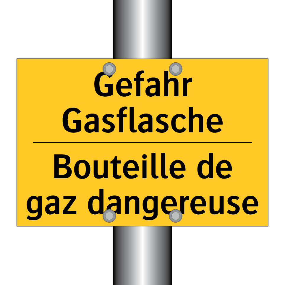 Gefahr Gasflasche - Bouteille de gaz dangereuse