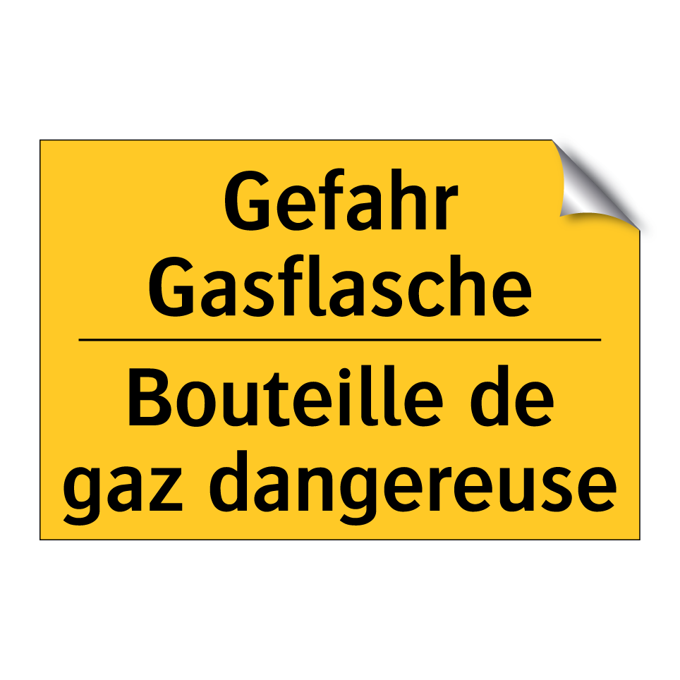 Gefahr Gasflasche - Bouteille de gaz dangereuse