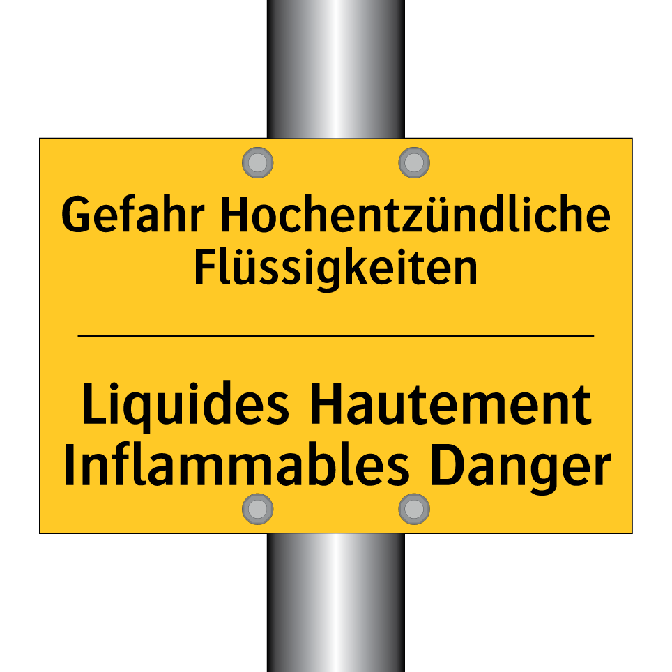 Gefahr Hochentzündliche Flüssigkeiten /.../ - Liquides Hautement Inflammables  /.../