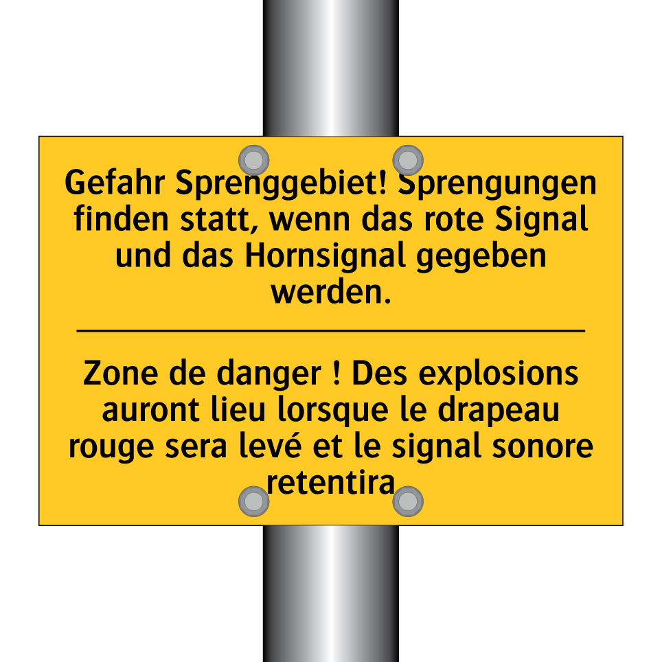 Gefahr Sprenggebiet! Sprengungen  /.../ - Zone de danger ! Des explosions  /.../