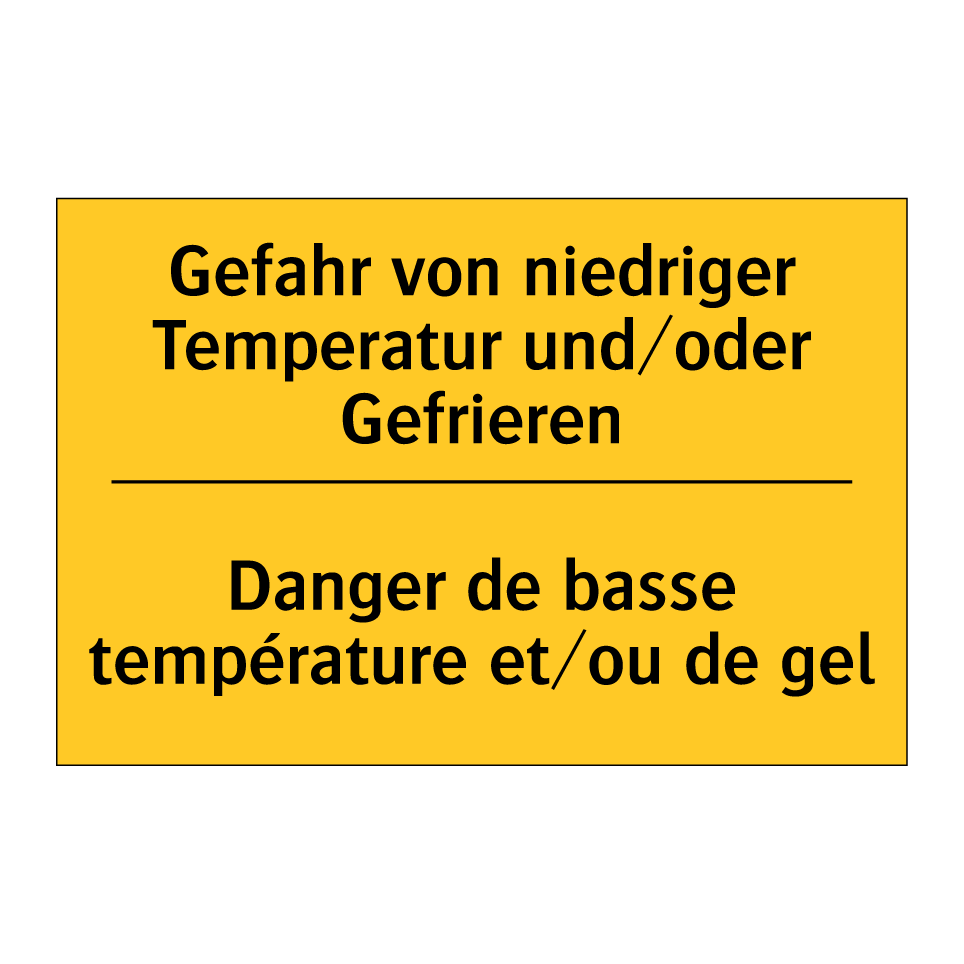Gefahr von niedriger Temperatur  /.../ - Danger de basse température et/ou  /.../