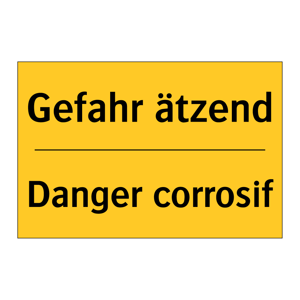 Gefahr ätzend - Danger corrosif