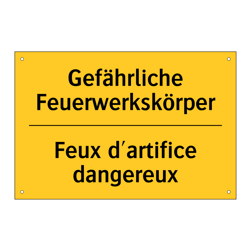 Gefährliche Feuerwerkskörper - Feux d'artifice dangereux