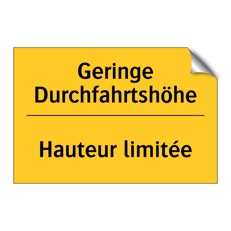 Geringe Durchfahrtshöhe - Hauteur limitée