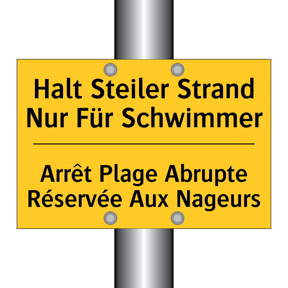 Halt Steiler Strand Nur Für Schwimmer /.../ - Arrêt Plage Abrupte Réservée Aux  /.../