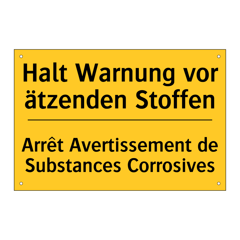 Halt Warnung vor ätzenden Stoffen /.../ - Arrêt Avertissement de Substances  /.../