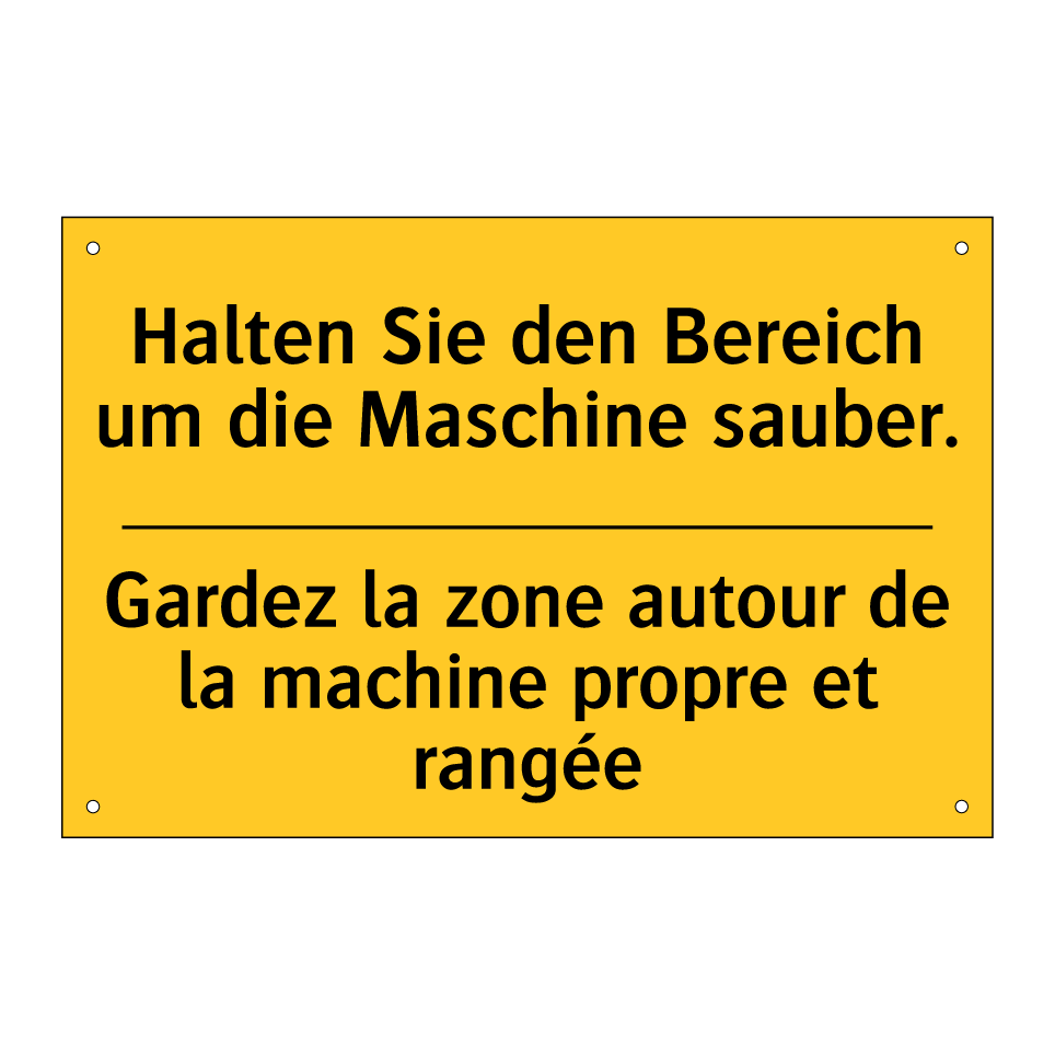 Halten Sie den Bereich um die  /.../ - Gardez la zone autour de la machine  /.../