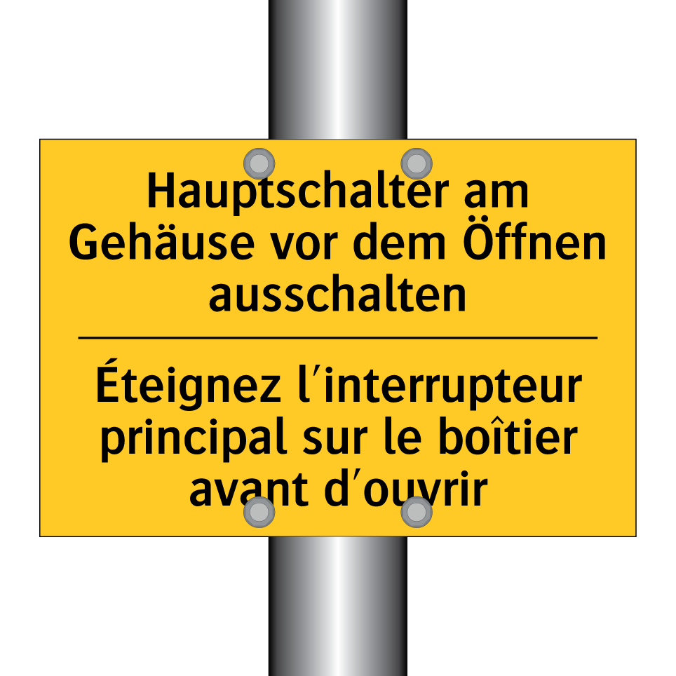 Hauptschalter am Gehäuse vor dem  /.../ - Éteignez l'interrupteur principal  /.../
