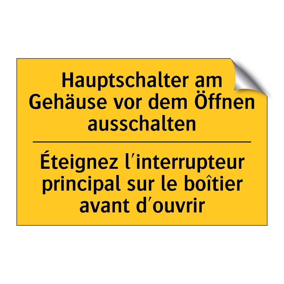Hauptschalter am Gehäuse vor dem  /.../ - Éteignez l'interrupteur principal  /.../