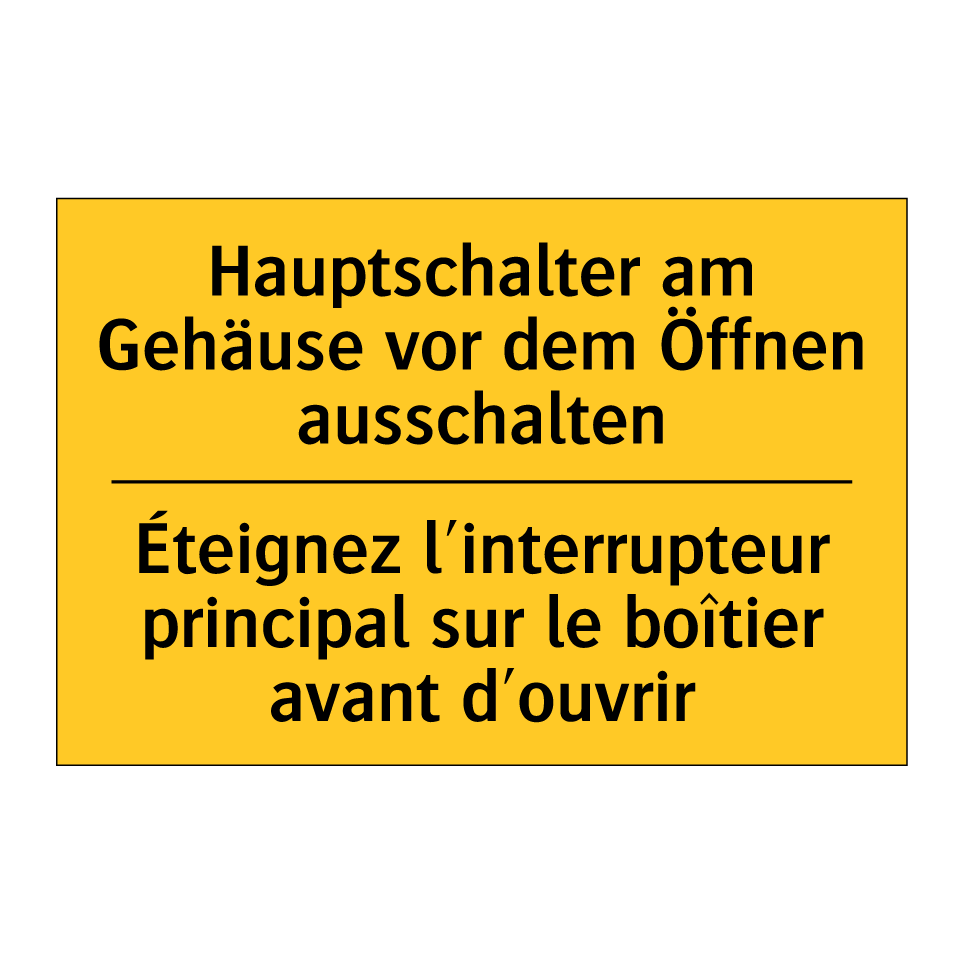 Hauptschalter am Gehäuse vor dem  /.../ - Éteignez l'interrupteur principal  /.../