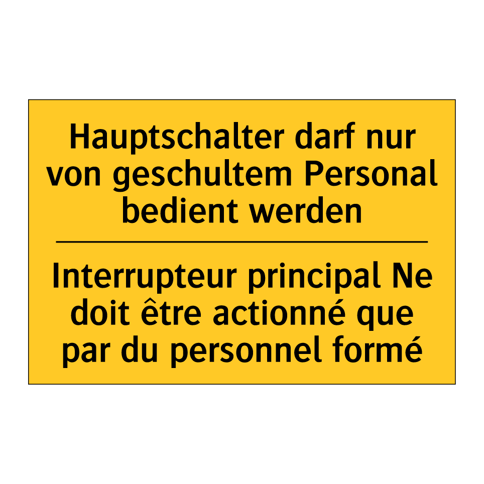 Hauptschalter darf nur von geschultem  /.../ - Interrupteur principal Ne doit  /.../