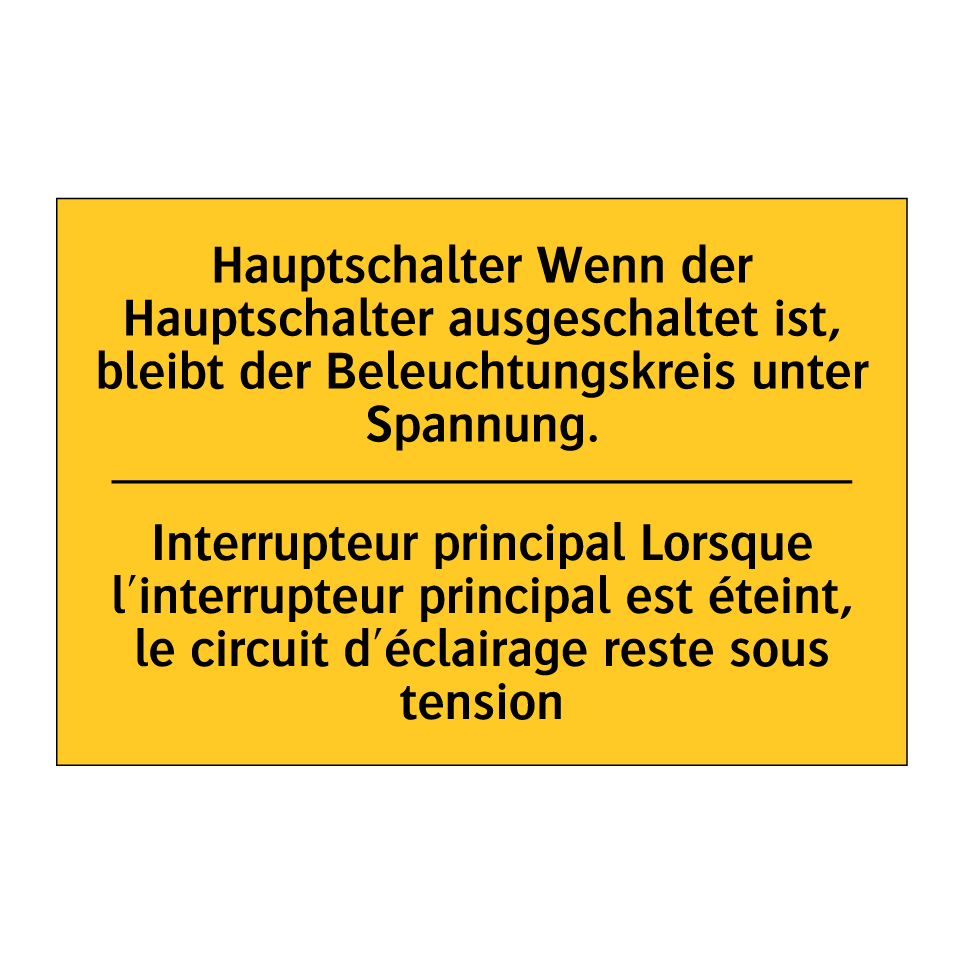 Hauptschalter Wenn der Hauptschalter  /.../ - Interrupteur principal Lorsque  /.../