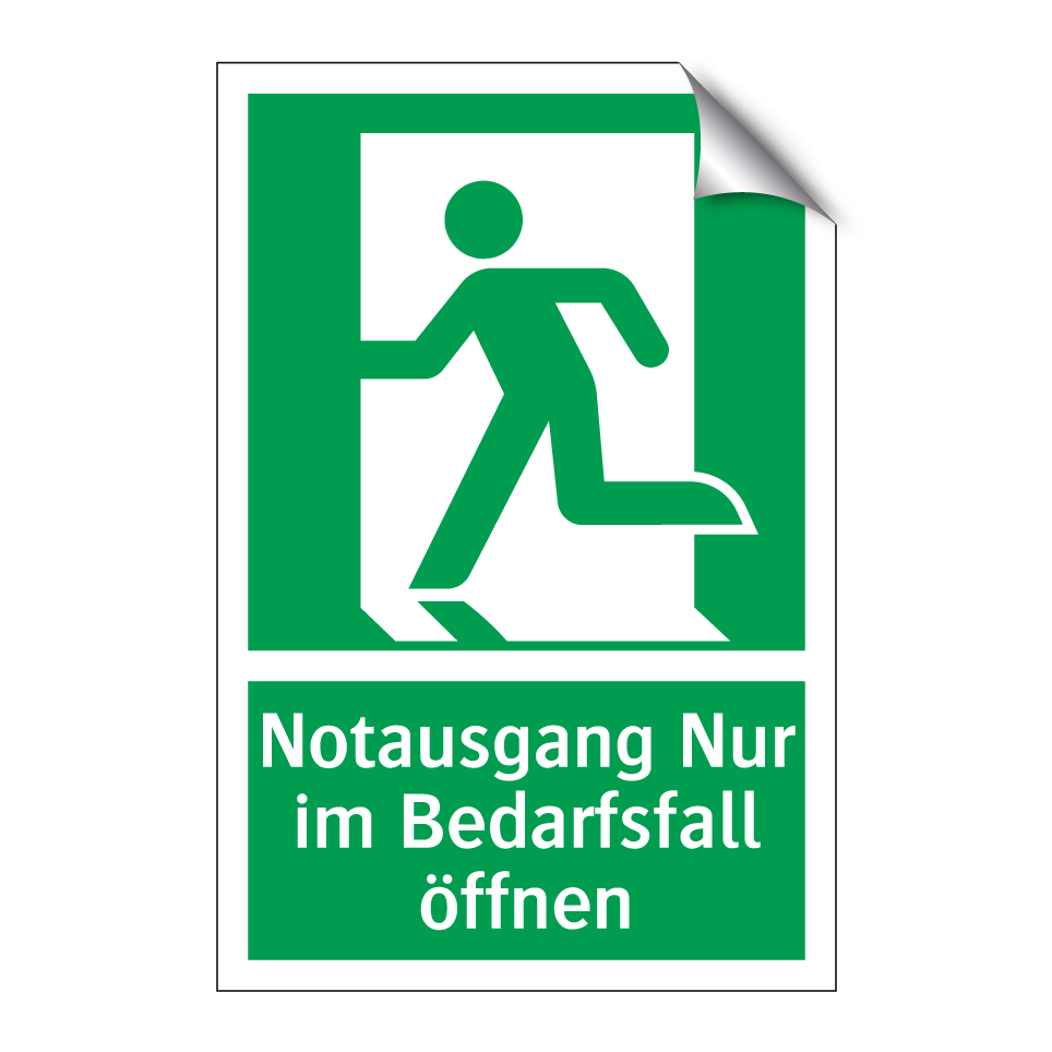 Notausgang Nur im Bedarfsfall öffnen