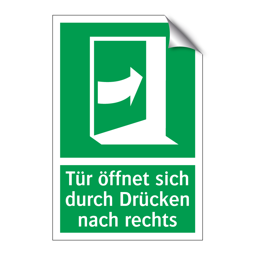 Tür öffnet sich durch Drücken nach rechts