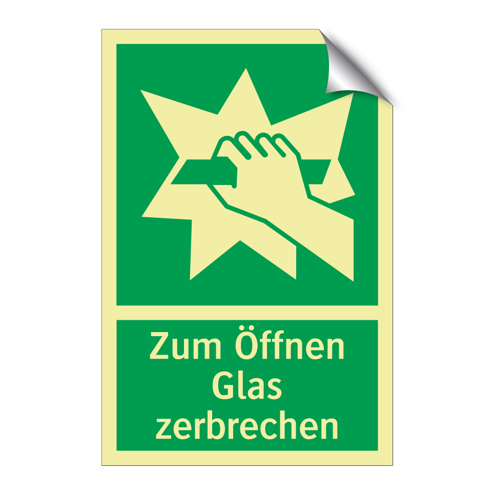 Zum Öffnen Glas zerbrechen