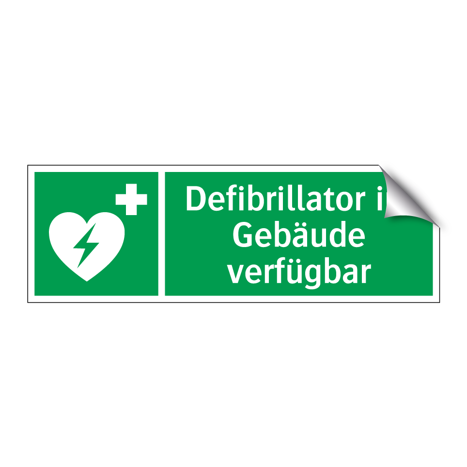 Defibrillator im Gebäude verfügbar
