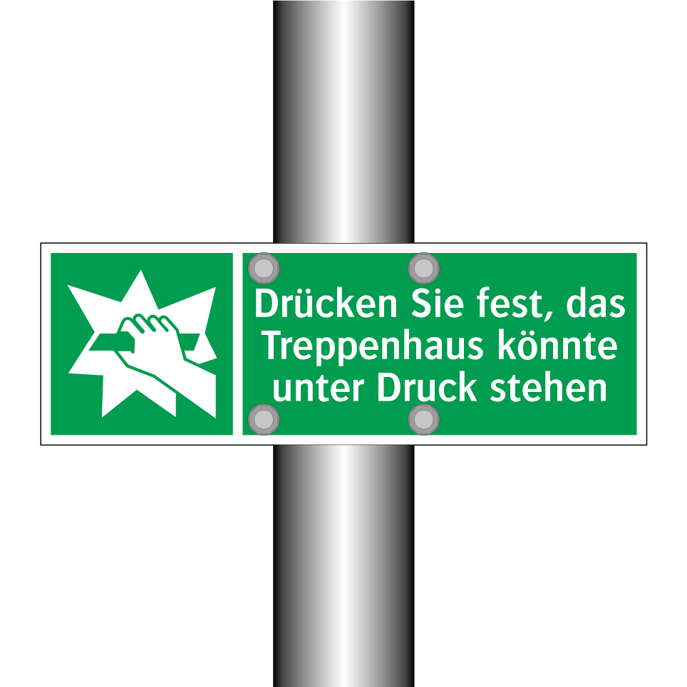 Drücken Sie fest, das Treppenhaus könnte unter Druck stehen