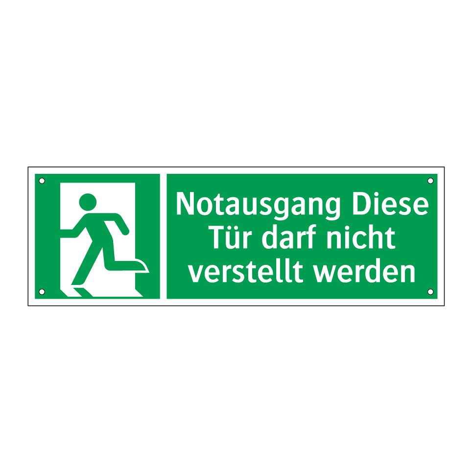 Notausgang Diese Tür darf nicht verstellt werden