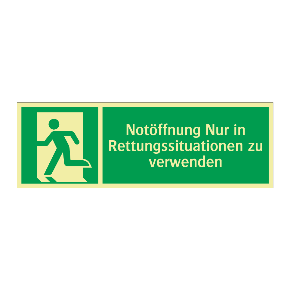 Notöffnung Nur in Rettungssituationen zu verwenden