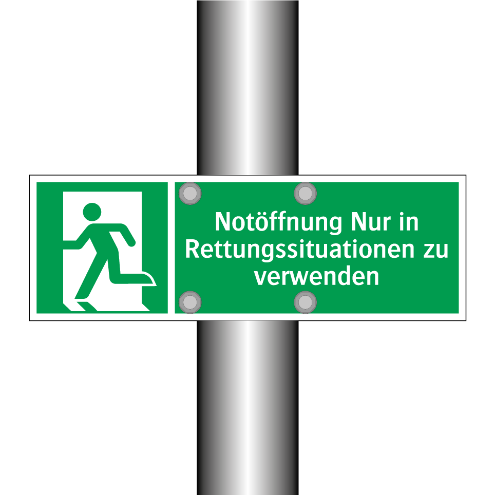 Notöffnung Nur in Rettungssituationen zu verwenden