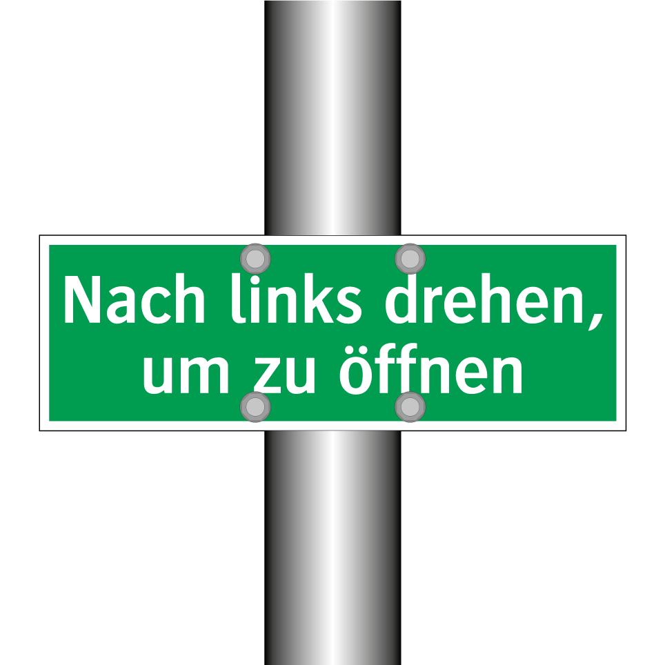 Nach links drehen, um zu öffnen