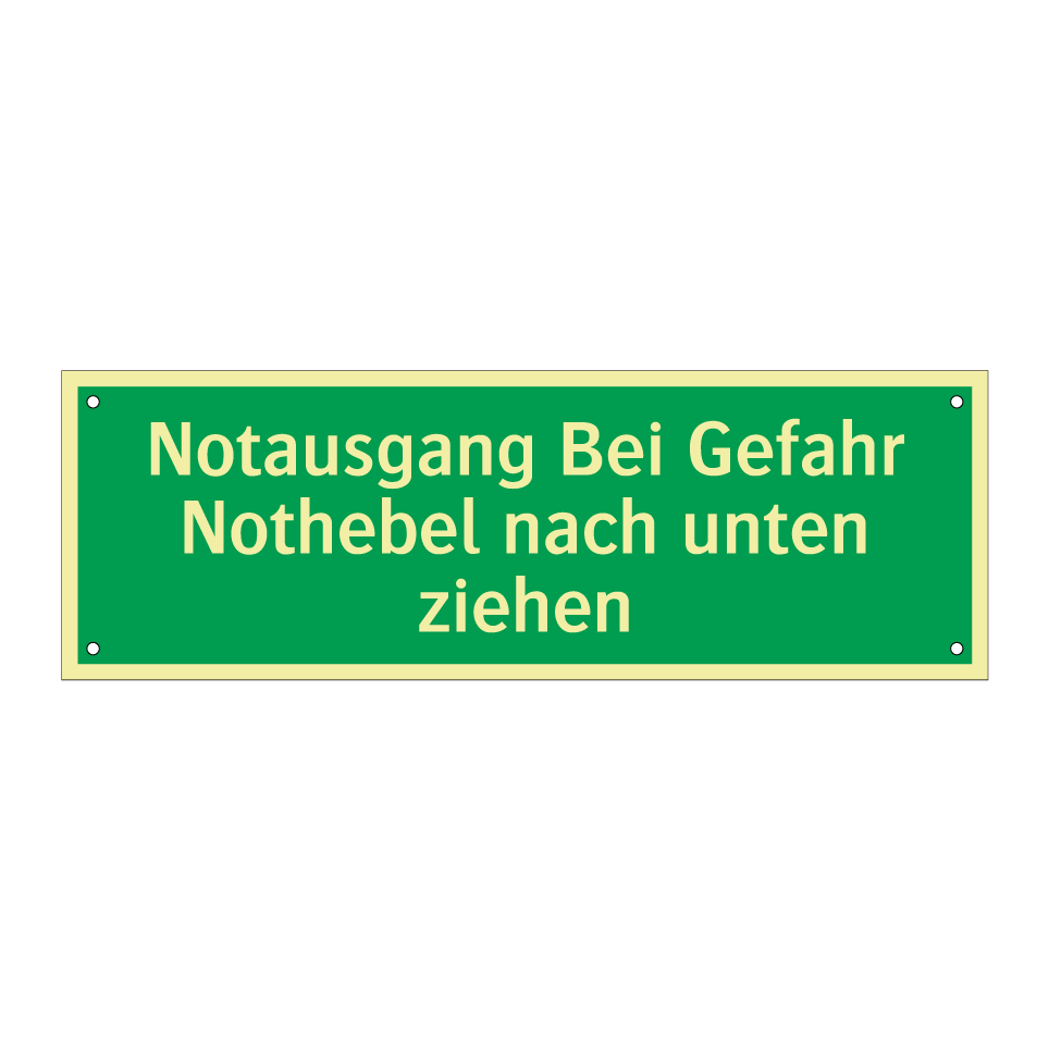 Notausgang Bei Gefahr Nothebel nach unten ziehen