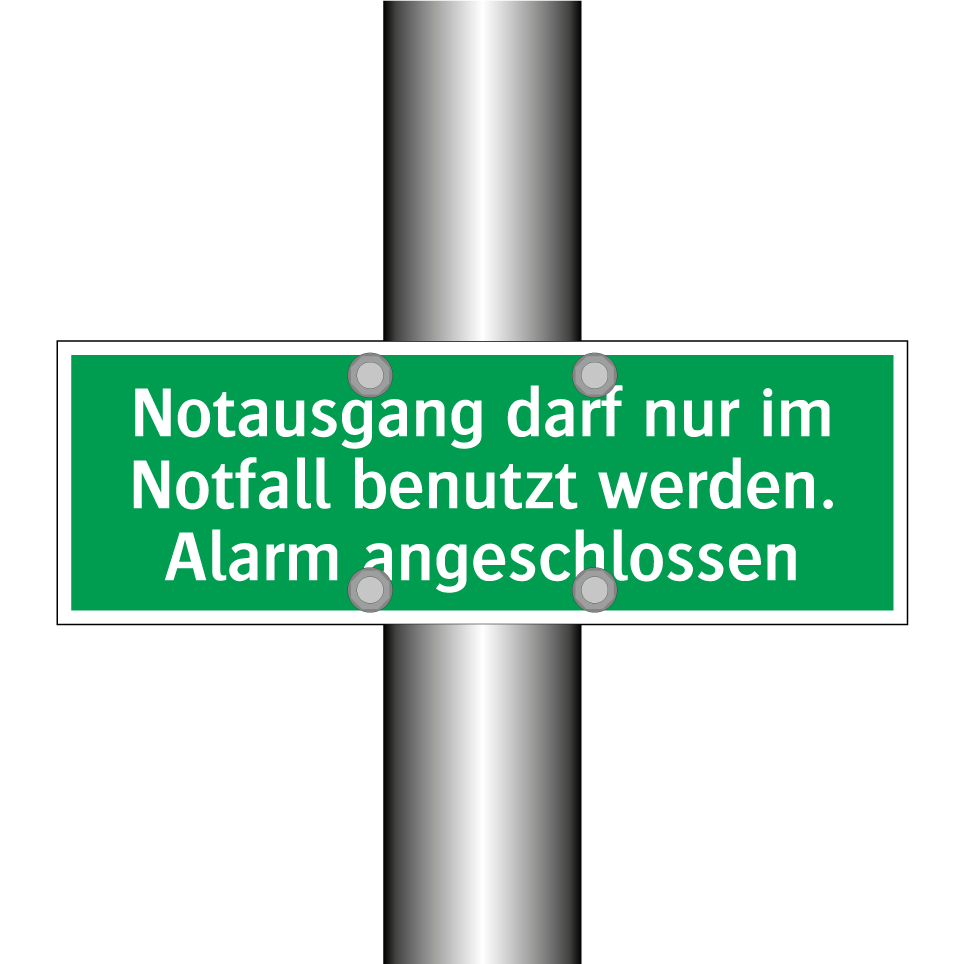 Notausgang darf nur im Notfall benutzt werden. Alarm angeschlossen