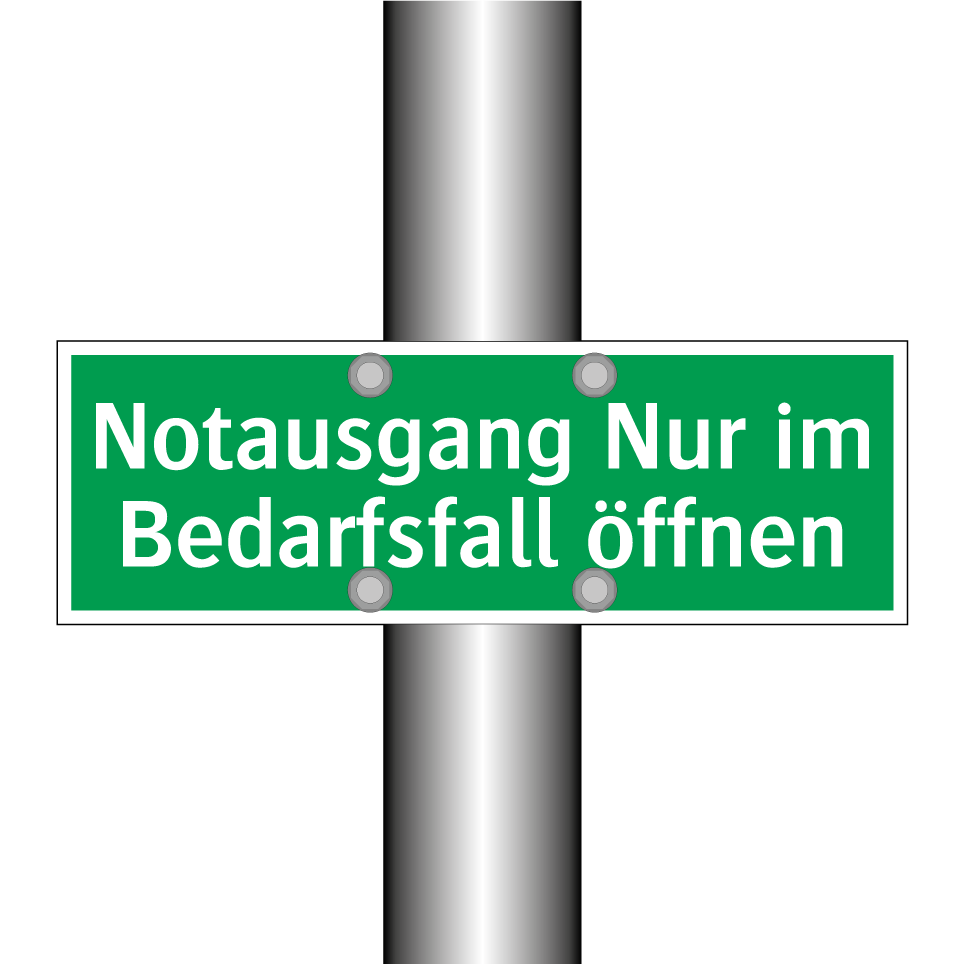 Notausgang Nur im Bedarfsfall öffnen