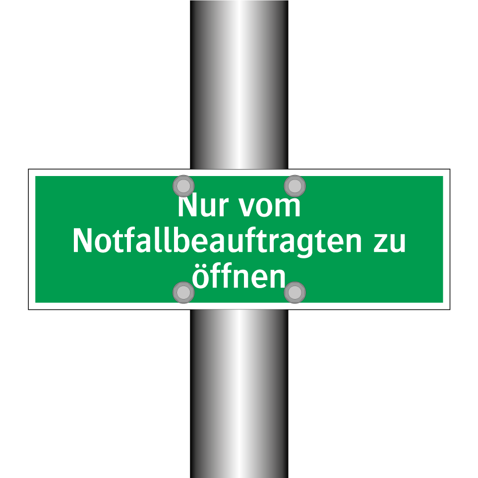 Nur vom Notfallbeauftragten zu öffnen