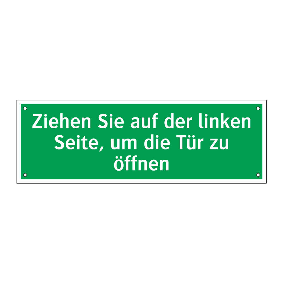 Ziehen Sie auf der linken Seite, um die Tür zu öffnen
