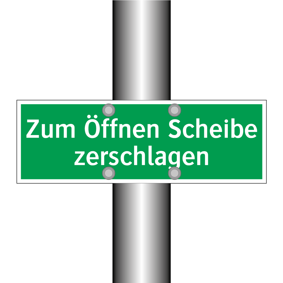 Zum Öffnen Scheibe zerschlagen
